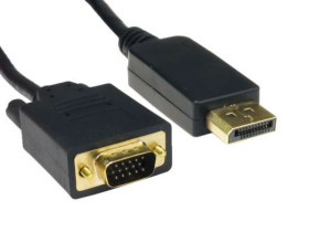 Kabel DisplayPort 5m Męskie DisplayPort to Męski adapter VGA Czarny