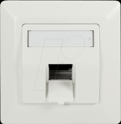 NK4027 Face plate for 1 keystone jack, 45° outlet, pure white