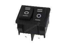 PRZEŁĄCZNIK KOŁYSKOWY PODWÓJNY ON-OFF-ON CZARNY