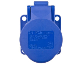 Gniazdo tablicowe 16A 3P 230V /75x75/ niebieskie IP44 313-6f5