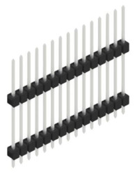 Pin header, 15 pole, pitch 2.54 mm, straight, black, SL1318715Z