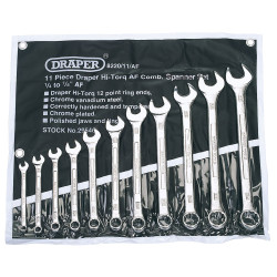 Draper 29546 11 Piece Imperial Combination Spanner Set