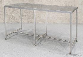 Stół roboczy ze stali nierdzewnej z perforowanym blatem, wym. 150x76x90cm