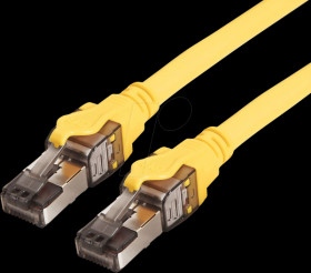 21151862 Patch cable, Cat. 8, S/FTP (PiMF), stranded wire, yellow, 2 m