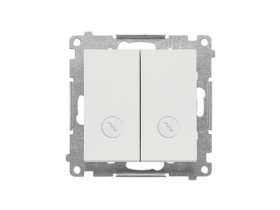 SIMON 55 Wyłącznik schodowy podwójny z podświetleniem szybkozłącza jasnoszary mat TW6/2L2.01/114 KONTAKT SIMON