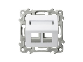 SZAFIR Obudowa gniazda podwójnego typu Keystone skośna biały GPK-2ZS/p/00 OSPEL