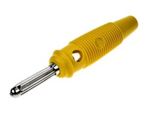 Wtyk banan gumowy żółty 60mm