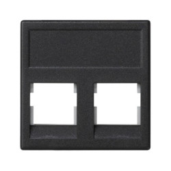 Simon Connect Płytka K45 2x RJ bez osłon 3M Volition OCK czarny KB045/14