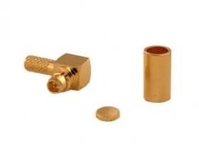 Złącze MMCX kątowe, zaciskane na RG174