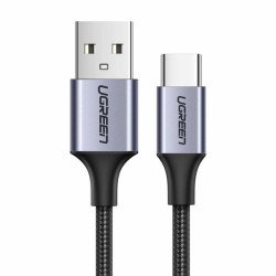 Kabel USB/USB-C 2m UGREEN 3A QC Szary, nylonowy oplot US288 60128