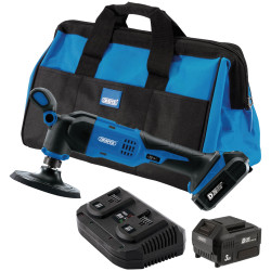 Draper 99735 D20 20V Dual Act Polisher Kit 125mm 2x3.0Ah Batt 1 x Fast Charger