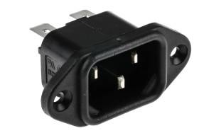 Złącze IEC Gniazdo Montaż na kołnierzu 2P 250 V TE Connectivity