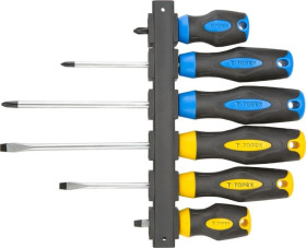 Wkrętaki 5x38mm 5x100mm 6,5x150mm PH1x100mm PH2x38mm PH2x150mm z wieszakiem (zestaw 6 szt.) 39D886