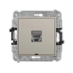 ICON Mechanizm gniazda komputerowego pojedynczego 1xRJ45, kat. 5e, ekranowany, 8-stykowy, bez pola opisowego taupe 60IGKBO-1e