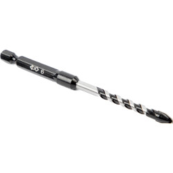 Stone/tile drill bits, Ø 6 mm, 1/4" bit, 105 mm, arrowhead, carbide, T3115 060