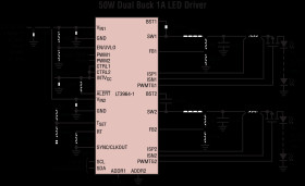 Dual 36V Synchronous 2A Buck LED Driver with IC