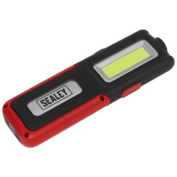 Sealey LED318R Rechargeable Inspection Lamp Red 5W COB &#x2B; 3W LED &#x2B; Power Bank
