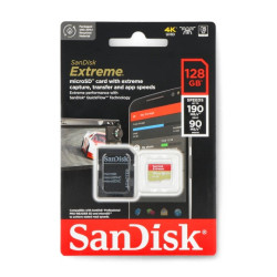 Karta pamięci SanDisk microSDXC 128 GB Extreme 190MB/s UHS-I U3 klasa A2 z adapterem