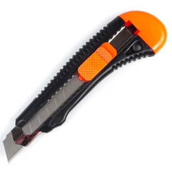 Nóż wzmocniony plastikowy, 18 mm z ostrzem segmentowym (23-002)