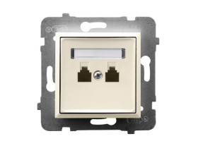 ARIA Gniazdo telefoniczne podwójne równoległe ecru GPT-2UR/m/27 OSPEL