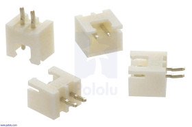 Pololu 2.5 mm JST XH-Style Shrouded Male Connector: 2-Pin, Straight (4-Pack)