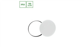 Plafon Nymphea Black I White Rings 32W Nw Ip54 Fi380x55 Biały/Czarny