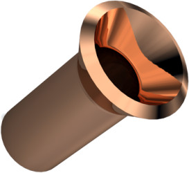 Tubular rivet, hole Ø 1.2 mm, L 2.2 mm, copper, DIN 7340, 019.98.021