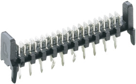 Pin header, 6 pole, pitch 2.54 mm, straight, black, MICS 06