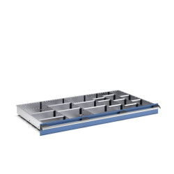 Zestaw przegródek Ściana działowa Srebrny Blacha stalowa for use with Szuflady, Dimensions1300 X 750 X 100mm Bott