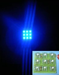 MODUŁ LED FLUX 9B 12V 31x31mm BLUE