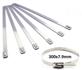 OPASKA ZACISKOWA STALOWA 300x7,9 OPASKI STALOWE 100 SZTUK METAL