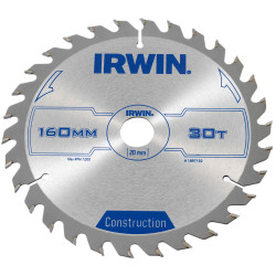 IRWIN&#xAE; 1897192 Construction Circular Saw Blade 160 x 20mm x 30T ATB