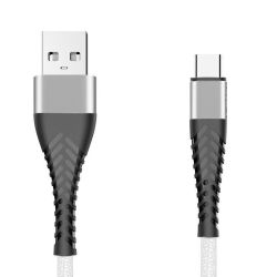 Wzmocniony kabel pleciony Spider USB typ-C - 1 m - biały