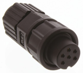 Złącze wielostykowe przemysłowe 6-pinowe Montaż na kablu Gniazdo Amphenol Industrial