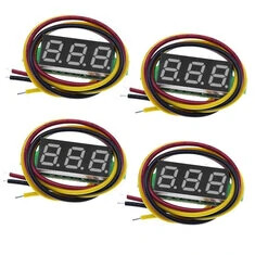 4szt. Cyfrowy Mini Cyfrowy Voltomierz 0,28 cala Trójliniowy 0-100V Cyfrowy Voltomierz Tester Wyświetlacz LED Voltomierz