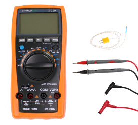 Multimetr TRMS LCD 6000max NCV VC99, MAX/MIN/HOLD, Temp, hFE, Bargraf, Duty