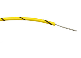 Przewód montażowy 0,2 mm² Czarny/Żółty RS PRO PVC 24 AWG 1 kV AC dł. 100m 7/0,2 mm +85°C Norma wojskowa 61-12 część 6