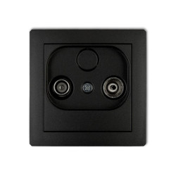 DECO Gniazdo antenowe RTV przelotowe 9dB czarny mat 12DG9P