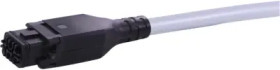 Sensor actuator cable, Han 1A socket, straight to open end, 6 pole, 1 m, PVC, gray, 10 A, 33400500201010