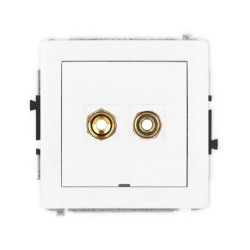 DECO Mechanizm gniazda głośnikowego pojedynczego, bez pola opisowego (typu banan - czerwony i czarny, pozłacany, 4 mm2, skręcany