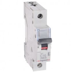 Wyłącznik nadprądowy S bezpiecznik 1-fazowy C16 (C 16A) 1-biegunowy 1P (230/400V AC) 1-modułowy TX3 Legrand