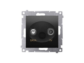 SIMON 54 Gniazdo antenowe TV-DATA czarny dwa porty wyjściwe typu "F" DAD1.01/49 KONTAKT SIMON
