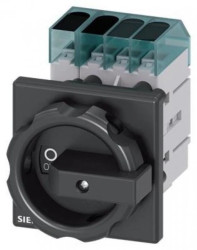 Rozłącznik główny 3P+N 63A 22kW AC23A 400V montaż tablicowy pokrętło czarne piórkowe otwór centralny 22.5 mm 3LD3454-0TL51