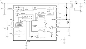 100-VIN primary side regulation flyback controller with low IQ and low EMI
