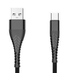 Wzmocniony kabel pleciony Spider USB typ-C - 1.5 m - czarny