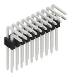 Pin header, 20 pole, pitch 1.27 mm, angled, black, SLVW4KA06020Z