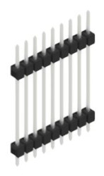 Pin header, 9 pole, pitch 2.54 mm, straight, black, 10056852