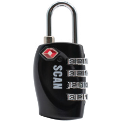 Scan WA714-3 Zinc Combination Padlock TSA Approved