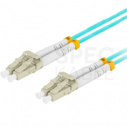 Patchcord światłowodowy MM LC/UPC-LC/UPC duplex 3mm OM3 aqua 2m LANBERG