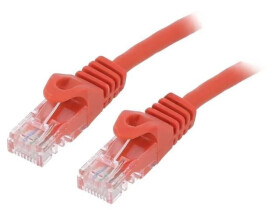 Patch cord U/UTP, Cat 6, wtyk RJ45 z obu stron, linka, CCA, 2m PP6U-2M/R